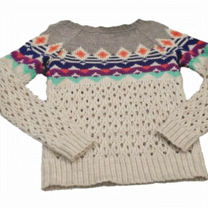 AMERICAN EAGLE KNIT CHUNKY WOOL MULTICOLOR SWEATER